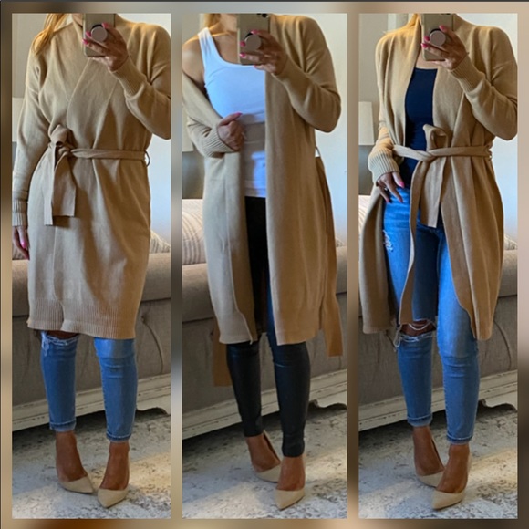 Last🤍Soft Wrap cardi sweater in Caramel - Picture 3 of 14